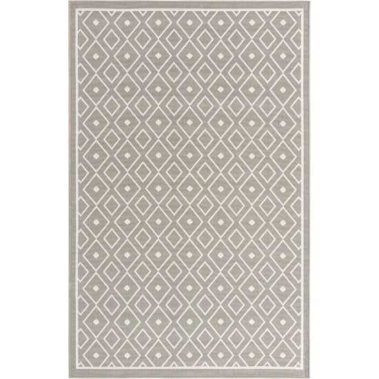 Rug Unique Loom Outdoor Trellis Gray Sample 1' 3 x 1' 3