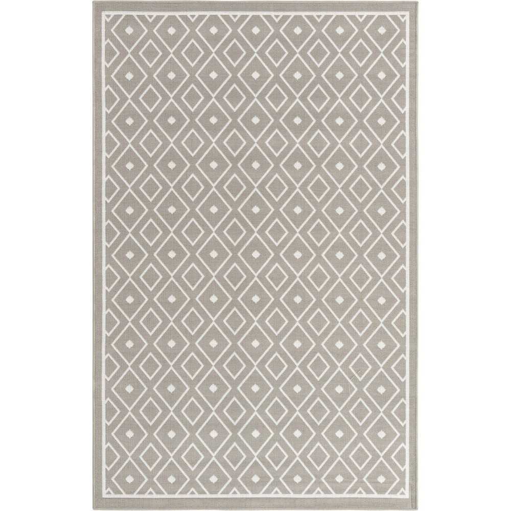 Rug Unique Loom Outdoor Trellis Gray Sample 1' 3 x 1' 3