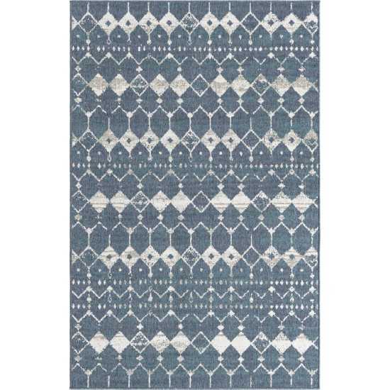 Rug Unique Loom Outdoor Trellis Navy Blue Sample 1' 3 x 1' 3