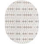 Rug Unique Loom Outdoor Trellis Ivory/Gray Oval 7' 10 x 10' 0