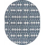 Rug Unique Loom Outdoor Trellis Navy Blue Oval 7' 10 x 10' 0