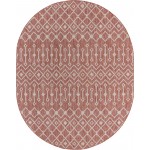 Rug Unique Loom Outdoor Trellis Rust Red Oval 7' 10 x 10' 0