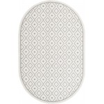 Rug Unique Loom Outdoor Trellis Ivory Oval 5' 3 x 8' 0