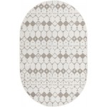 Rug Unique Loom Outdoor Trellis Ivory/Gray Oval 5' 3 x 8' 0