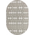 Rug Unique Loom Outdoor Trellis Gray Oval 5' 3 x 8' 0