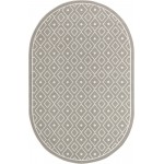 Rug Unique Loom Outdoor Trellis Gray Oval 5' 3 x 8' 0