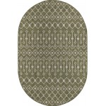 Rug Unique Loom Outdoor Trellis Green Oval 5' 3 x 8' 0