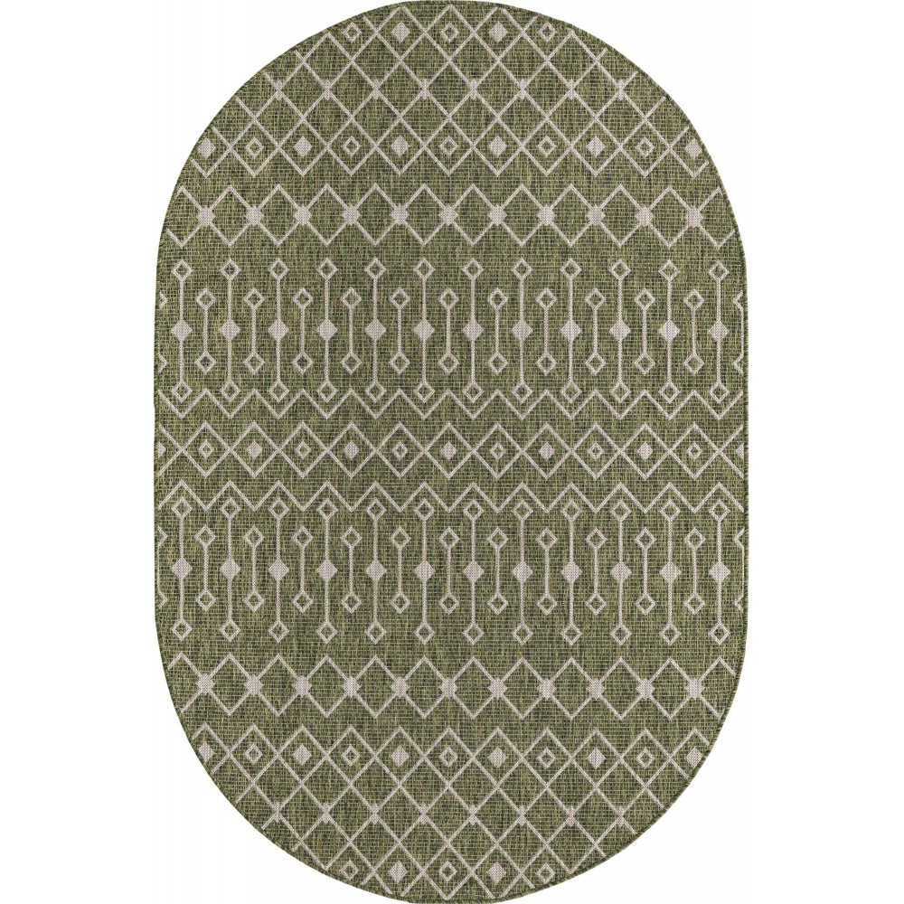 Rug Unique Loom Outdoor Trellis Green Oval 5' 3 x 8' 0 Rug Unique Loom Outdoor Trellis Green Oval 5' 3 x 8' 0