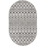 Rug Unique Loom Outdoor Trellis Light Gray Oval 3' 3 x 5' 3