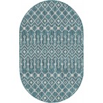 Rug Unique Loom Outdoor Trellis Teal Oval 3' 3 x 5' 3