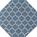 Rug Unique Loom Outdoor Trellis Navy Blue Octagon 8' 0 x 8' 0