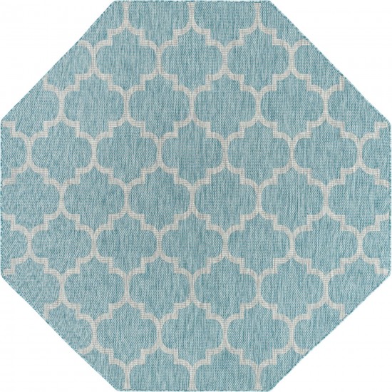 Rug Unique Loom Outdoor Trellis Aquamarine Octagon 8' 0 x 8' 0