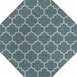 Rug Unique Loom Outdoor Trellis Teal Octagon 8' 0 x 8' 0