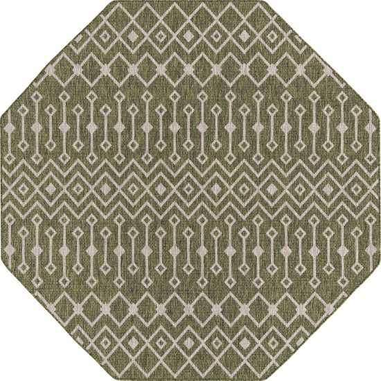 Rug Unique Loom Outdoor Trellis Green Octagon 7' 10 x 7' 10