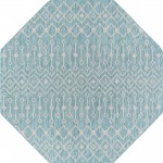 Rug Unique Loom Outdoor Trellis Aqua Blue Octagon 7' 10 x 7' 10