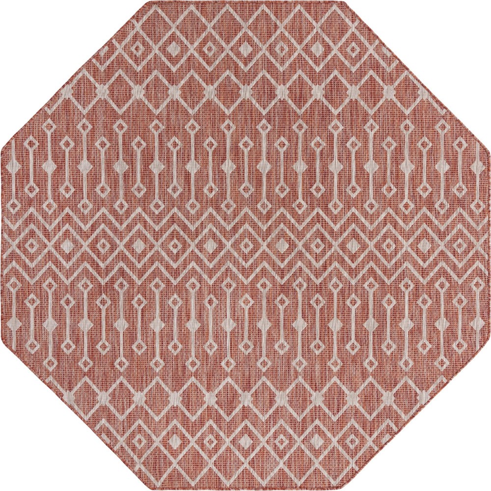 Rug Unique Loom Outdoor Trellis Rust Red Octagon 7' 10 x 7' 10 Rug Unique Loom Outdoor Trellis Rust Red Octagon 7' 10 x 7' 10