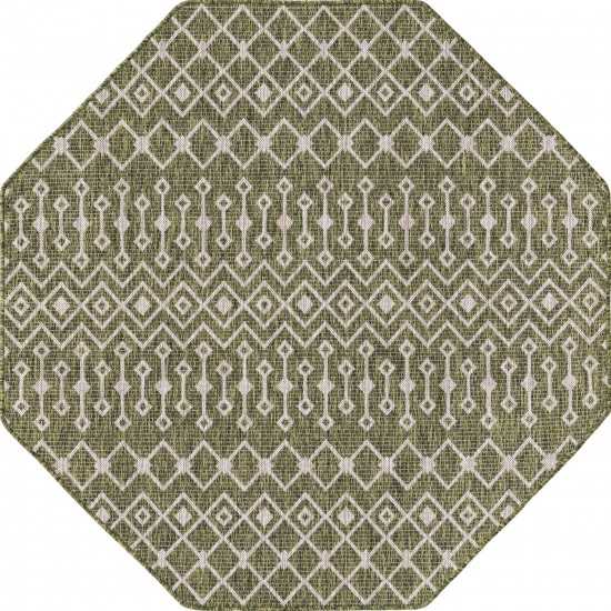 Rug Unique Loom Outdoor Trellis Green Octagon 5' 3 x 5' 3