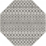 Rug Unique Loom Outdoor Trellis Light Gray Octagon 5' 3 x 5' 3