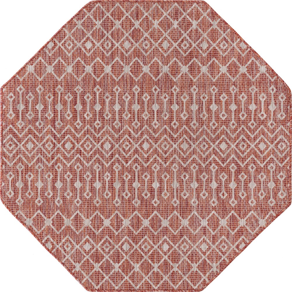 Rug Unique Loom Outdoor Trellis Rust Red Octagon 5' 3 x 5' 3 Rug Unique Loom Outdoor Trellis Rust Red Octagon 5' 3 x 5' 3