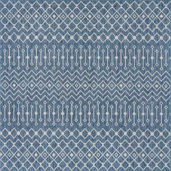 Rug Unique Loom Outdoor Trellis Blue Square 12' 0 x 12' 0