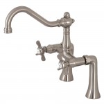 Kingston Brass Essex 7-Inch Center Deck Mount Clawfoot Tub Faucet, Brushed Nickel