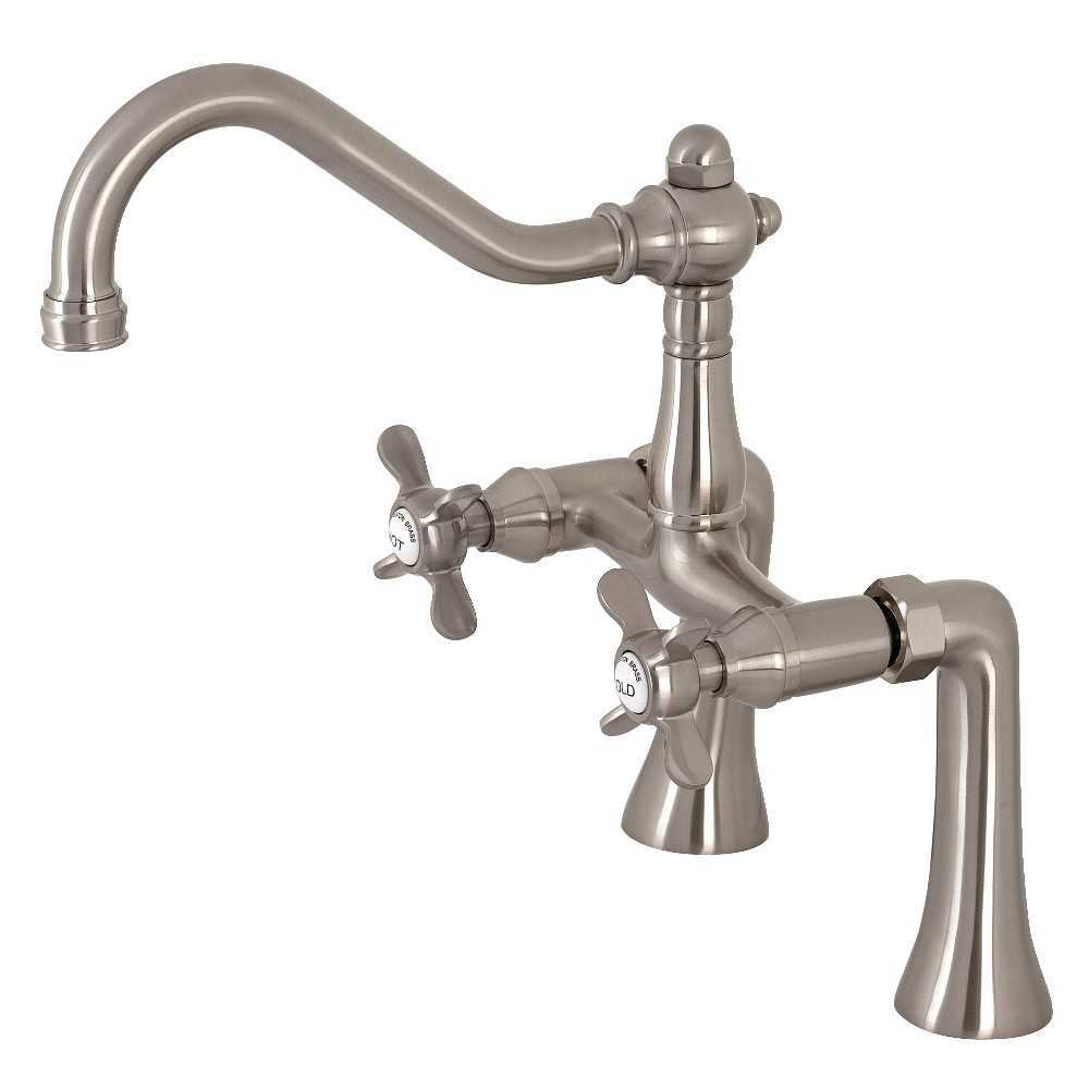 Kingston Brass Essex 7-Inch Center Deck Mount Clawfoot Tub Faucet, Brushed Nickel Kingston Brass Essex 7-Inch Center Deck Mount Clawfoot Tub Faucet, Brushed Nickel
