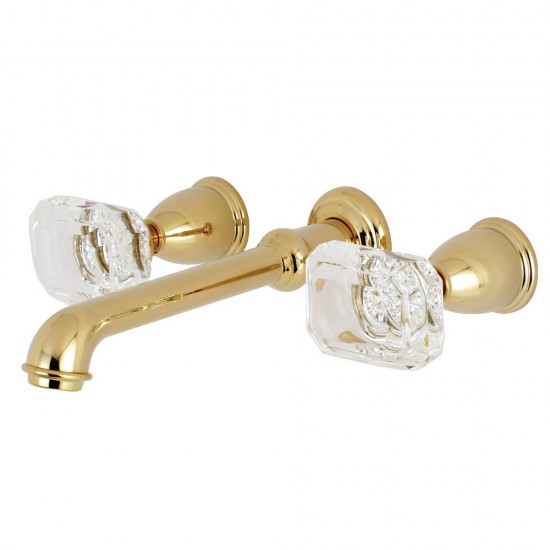 Kingston Brass Krystal Onyx Wall Mount Roman Tub Faucet, Polished Brass