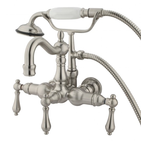 Kingston Brass Vintage 3-3/8-Inch Wall Mount Tub Faucet, Brushed Nickel