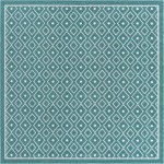 Rug Unique Loom Outdoor Trellis Teal Square 7' 10 x 7' 10