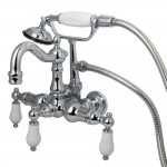 Kingston Brass Vintage 3-3/8-Inch Wall Mount Tub Faucet, Polished Chrome