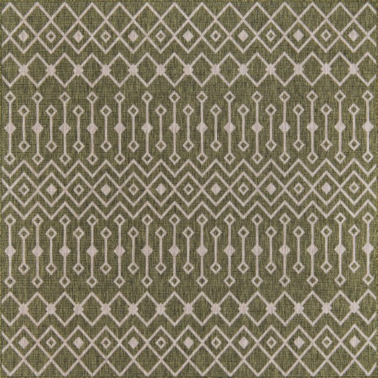 Rug Unique Loom Outdoor Trellis Green Square 7' 10 x 7' 10