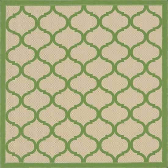 Rug Unique Loom Outdoor Trellis Green Square 6' 0 x 6' 0