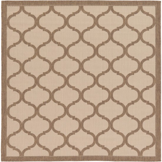 Rug Unique Loom Outdoor Trellis Brown Square 6' 0 x 6' 0