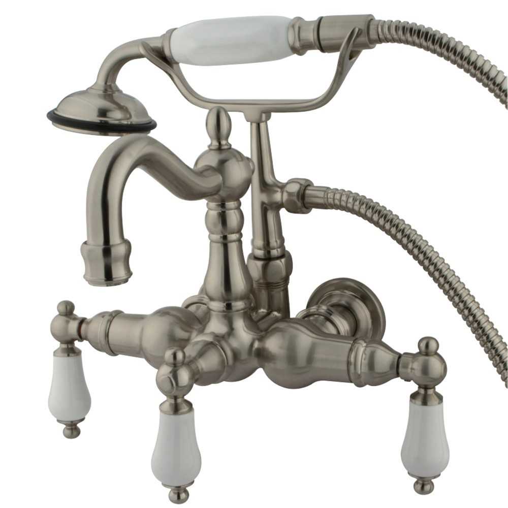 Kingston Brass Vintage 3-3/8-Inch Wall Mount Tub Faucet, Brushed Nickel