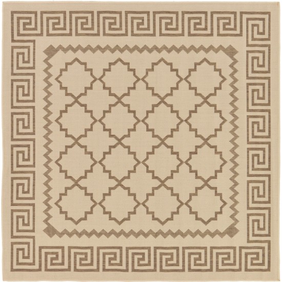 Rug Unique Loom Outdoor Trellis Beige Square 6' 0 x 6' 0