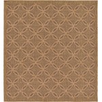 Rug Unique Loom Outdoor Trellis Light Brown Square 6' 0 x 6' 0