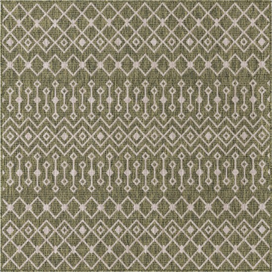 Rug Unique Loom Outdoor Trellis Green Square 5' 3 x 5' 3