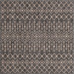 Rug Unique Loom Outdoor Trellis Charcoal Gray Square 5' 3 x 5' 3