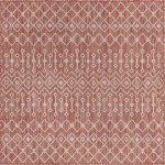 Rug Unique Loom Outdoor Trellis Rust Red Square 5' 3 x 5' 3