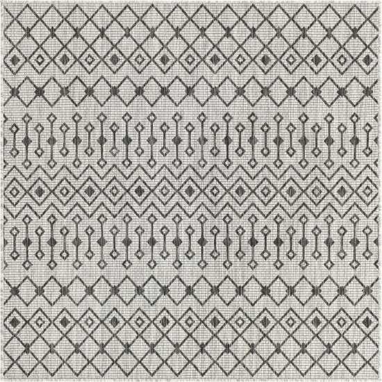 Rug Unique Loom Outdoor Trellis Light Gray Square 5' 3 x 5' 3