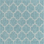 Rug Unique Loom Outdoor Trellis Aquamarine Square 5' 0 x 5' 0