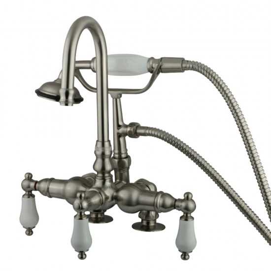 Kingston Brass Vintage 3-3/8-Inch Deck Mount Tub Faucet, Brushed Nickel