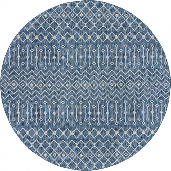 Rug Unique Loom Outdoor Trellis Blue Round 12' 0 x 12' 0