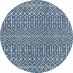 Rug Unique Loom Outdoor Trellis Blue Round 10' 0 x 10' 0