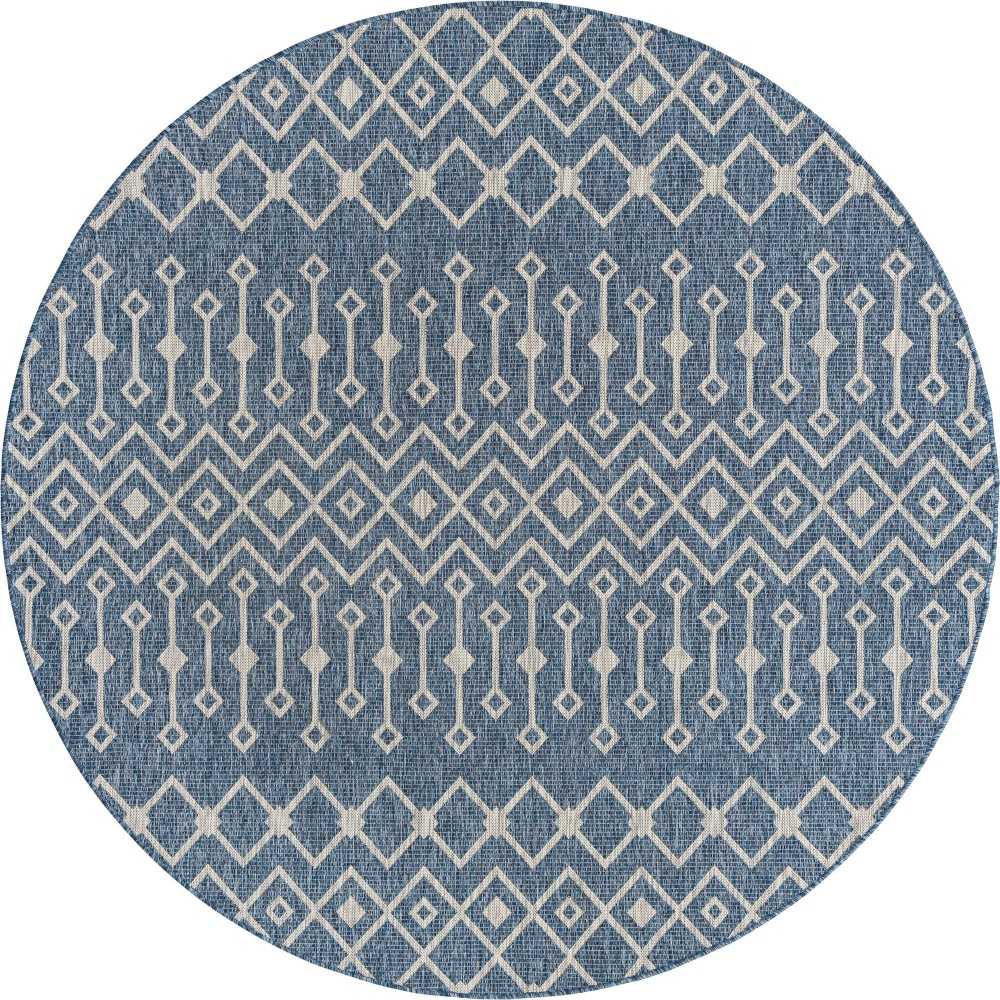 Rug Unique Loom Outdoor Trellis Blue Round 8' 0 x 8' 0 Rug Unique Loom Outdoor Trellis Blue Round 8' 0 x 8' 0