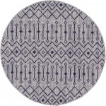 Rug Unique Loom Outdoor Trellis Light Gray Round 7' 10 x 7' 10