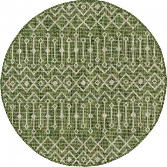 Rug Unique Loom Outdoor Trellis Green Round 7' 10 x 7' 10