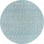 Rug Unique Loom Outdoor Trellis Aqua Blue Round 7' 10 x 7' 10