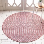 Rug Unique Loom Outdoor Trellis Rust Red Round 7' 10 x 7' 10