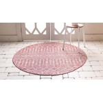 Rug Unique Loom Outdoor Trellis Rust Red Round 7' 10 x 7' 10